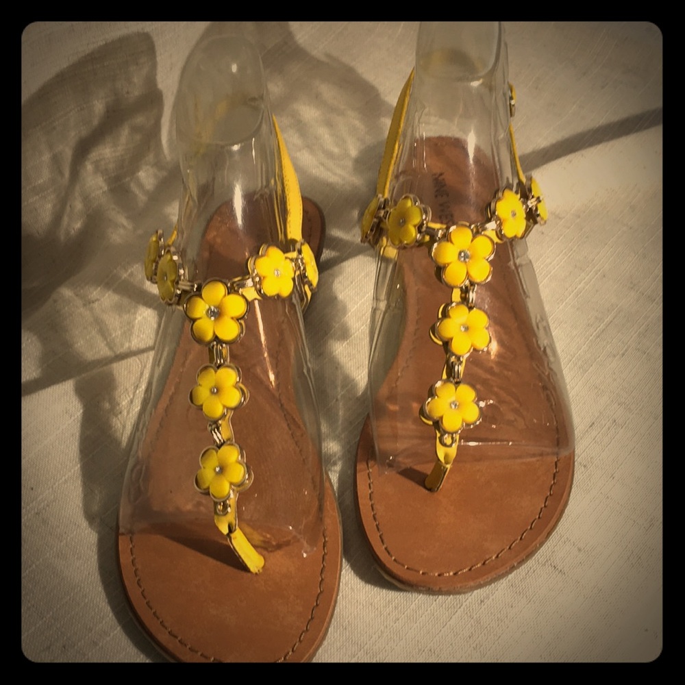 Yellow & Gold Floral Sandals